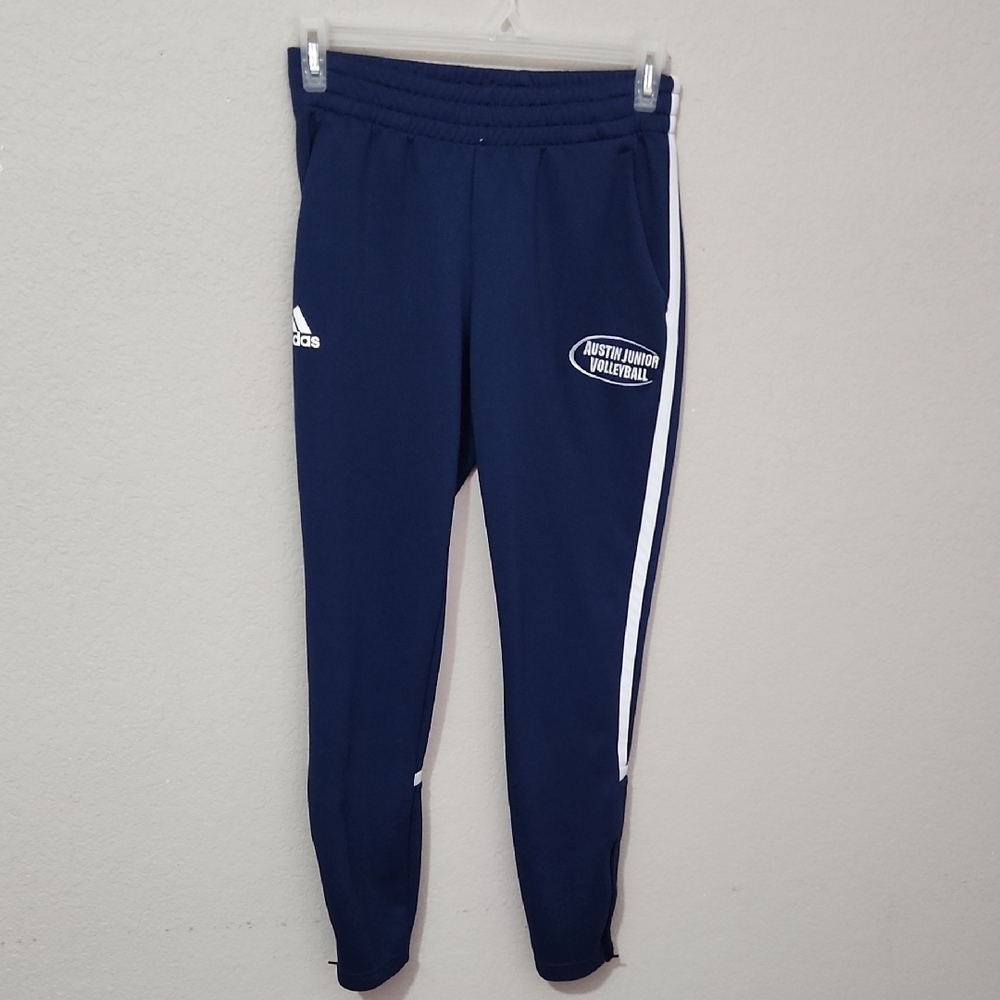 Adidas Joggers Pants Size S Womens Blue White Stripes Auatin Volleyball